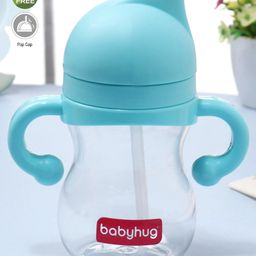 Babyhug Straw Sipper with Twin Handle Blue - 350 ml-8