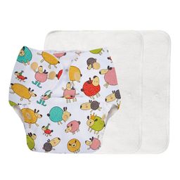 SuperBottoms Basic Pocket Diaper with 2 Inserts Sheep Print  - Multicolour-3