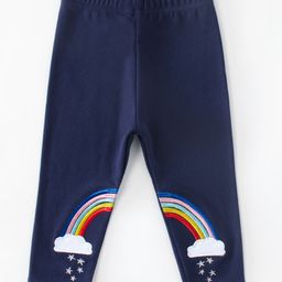 Kookie Kids Full Length Leggings Rainbow Embroidery - Navy Blue-picture-10