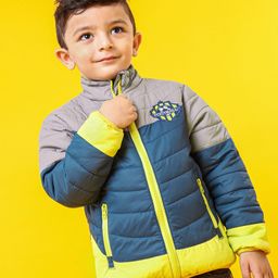 Babyhug Full Sleeves Colourblock Jacket - Blue Grey-picture-15