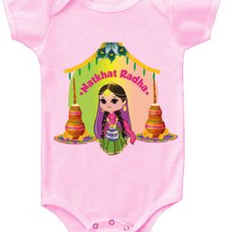 KNITROOT Half Sleeves Natkhat Radha Print Onesie - Pink-picture-43