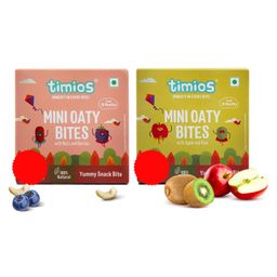 Timios Mini Oaty Bites Apple And Kiwi - 120 gm & Timios Mini Oaty Bites Nut Berries  - 120 gm-16