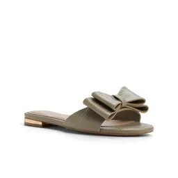 ALDO Women Textured Open Toe Flats With Bows-13