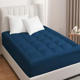 Cloth Fusion Navy Blue Microfibre 600 GSM Breathable King Mattress Protector-18