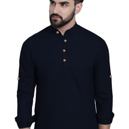 AMRIT TOP WEAR Mandarin Collar Cotton Kurta-picture-5