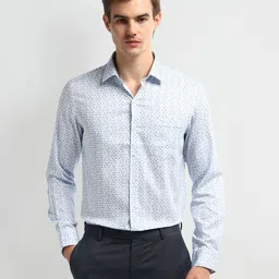 Arrow Men Slim Fit Floral Spread Collar Cotton Formal Shirt-image-54