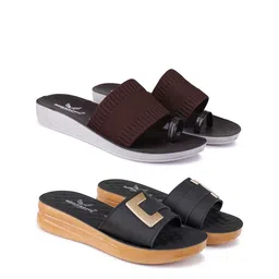 BERSACHE Women Pack Of 2 Casual Open Toe Flats-image-64