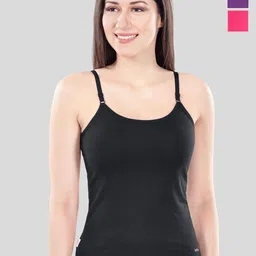 Selsia Pack Of 3 Women Cotton Adjustable Camisoles-image-60