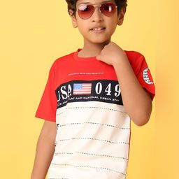 V-Mart Boys Typography Printed Round Neck Cotton T-Shirt-image-75