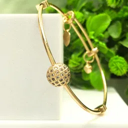 DIVASTRI Women Brass American Diamond Gold-Plated Kada Bracelet-image-25