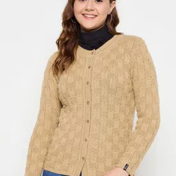 CREATIVE LINE Women Self Desgin  Woollen Cardigan-image-9