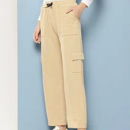 CORSICA Women Casual Wear Fawn Colour Solid Pant-picture-24