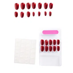 FEELHIGH Set Of 24 Medium Oval Metallic Designs Press On Reusable Nails image 1