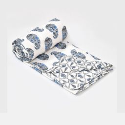 Shubastik Blue Floral AC Room 120 GSM Single Bed Dohar-picture-1