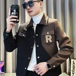 KPOP Men Colourblocked Spread Collar Tailored Jacket-picture-41