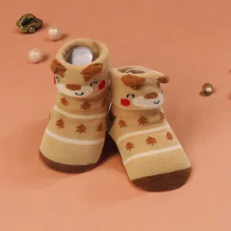 Yellow Bee Infant Boys Printed Ankle Length Socks-80