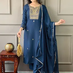 TWINS LADY Women Floral Embroidered Regular Kurta with Trousers & Dupatta-43