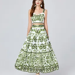 JC Collection Printed Top With Skirt Co-Ords-picture-19