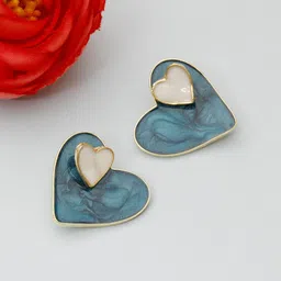 Palli Creation Gold-Plated Heart Shaped Studs-24