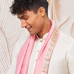VASTRAMAY Men Regular Kurta with Pyjamas & With Dupatta image 3