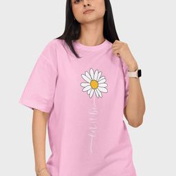 Reifica Women Floral Printed Round Neck Pure Cotton Oversized T-shirt-picture-36