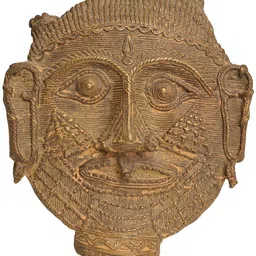 Exotic India Beige Tribal Bhairava Head Flat Showpiece-image-51