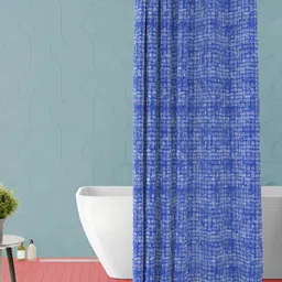ArtzFolio Blue & White Abstract Printed Waterproof Shower Curtain-8