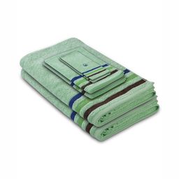 United Colors of Benetton Green & Blue Striped Cotton 450 GSM Towel Set-picture-4