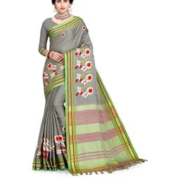 jayant creation Silver-Toned Silk Cotton Barasi Sarees-picture-7