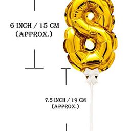 Amfin Numeric 8 Foil Balloon Cake Topper - Golden image 3