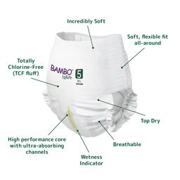 Bambo Nature Pant Style Diapers with Wetness Indicator Extra Large Size  - 19 Pieces image 3