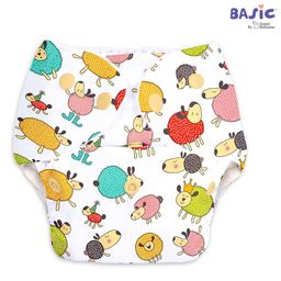 SuperBottoms Basic Pocket Diaper with 2 Inserts Sheep Print  - Multicolour image 3