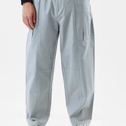 Snitch Men Grey Mid-Rise Relaxed Fit Trouser-image-109