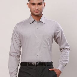 Raymond Men Solid Spread Collar Formal Shirt-image-97
