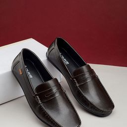 Duke Men Textured Prestige Square Toe Loafers-image-74