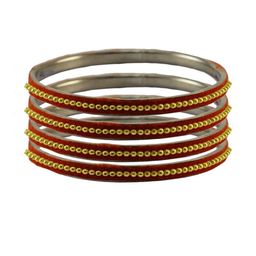 Vidhya Kangan Orange Brass Bangles-image-84