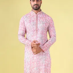 AURIK Men Printed Mandarin Collar Full Length Straight Kurta-picture-37