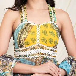DEEBACO Printed Top & Palazoo With Dupatta image 3