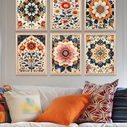 Kotart Beige & Orange 6 and more Piece Wood Other Wall Paintings-image-76