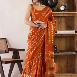Mitera Ethnic Motifs Ready to Wear Ikat Saree-picture-18