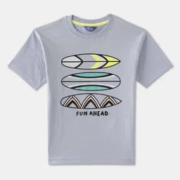 R&B Boys Graphic Printed Round Neck Cotton T-shirt-48