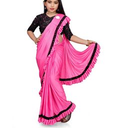 HARIOM FASHION Pink Saree-image-18
