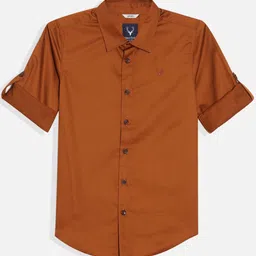Allen Solly Junior Boys Cutaway Collar Solid Cotton Slim Fit Casual Shirt-image-90