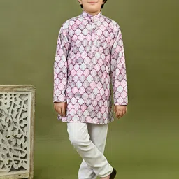 BT DEZINES Boys Bandhani Printed Regular Kurta with Pyjamas Kurta Sets-image-33