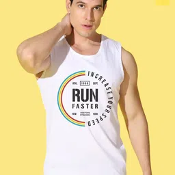 WOOSTRO Pack Of 2 Printed Ultra-Soft Gym Vests VWS26(ALONE YELLOW)(RUN WHITE)-image-55