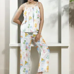 Boho by Athena Printed Linen Smocked Top With Trousers Co-Ords-image-97