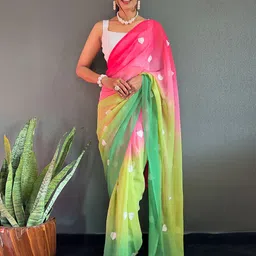 LeeliPeeri Designer Embellished Poly Georgette Ready to Wear Saree-image-32