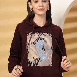 Juelle Women Printed Hooded Pullover Sweatshirt-image-14