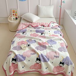 JC HOME Cream-Coloured & Pink Mild Winter 400 GSM Double Bed Blanket-image-89