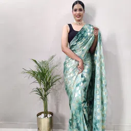 Rangtulika Ethnics Woven Design Poly Georgette Ready to Wear Saree-image-59